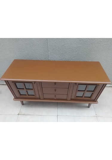 Bengimobilya Tv Sehpası Windovs Model Pencere Ahşap Gürgen Retro Ayak Ceviz Re (486057554)