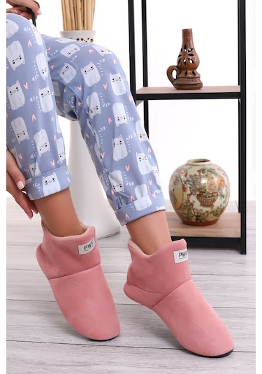 U001 Erkek Kadın Çocuk Ev Pandufu Botu Ev Ayakkabısı Pudra