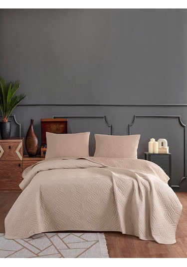 Colors & Colors Dilara Çift Kişilk Yatak Örtüsü 220x240 -bej Krem Bej - Krem