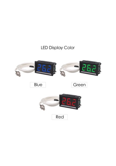 Jeehugo Endüstriyel Dijital Termometre K-tipi Termokuplajlı -30 800 C, M6 Vida, Xh-b310, Kırmızı Işık, Led Ekranlı Sıcaklık Ölçer