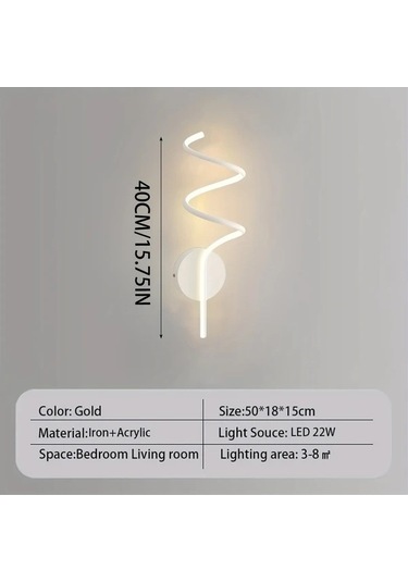 Fastbuy Beyaz Modern Led Duvar Lambası - Döküm Demir, Yarı Gömme, 3 Renk Seçenekli, Yatak Odası İçin Beyaz