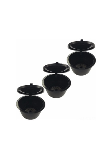 Fosenze Üçlü Siyah Yeniden Kullanılabilir Kahve Kapsülü Filtresi - Dolce Gusto Makineleri İçin, Çay/çikolata Uyumlu, 304 Çelik, 30-50 Kullanim Diğer