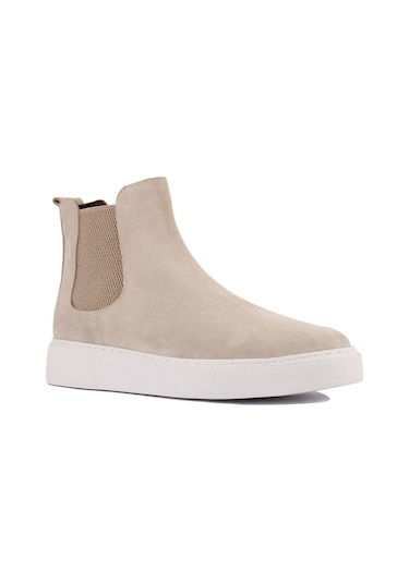 Shoetyle - Bej Hakiki Deri Süet Erkek Chelsea Bot 250-041 -1165 Bej