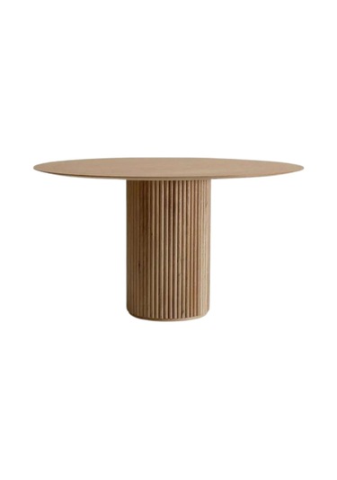 Breeze Yuvarlak Ahşap Bohem Masa 120x120 Naturel