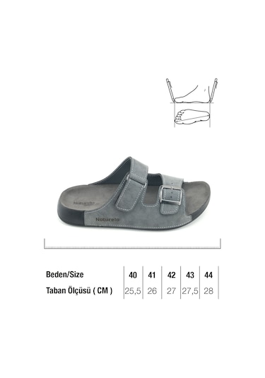 Gezer Naturela Comfort Erkek Yazlık Rahat Taban Suni Deri Tek Cırt Cırtlı Tek Tokalı Ayarlanabilir G Füme