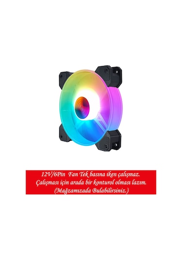 Coolmoon 12Cm 6 Pin Rgb Kasa Fanı Işıklı Renkli Rainbow Fan
