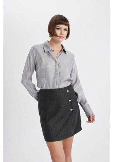 DeFacto   A Kesim Normal Bel Astarlı Mini Etek B5672AX23AUAR104 Antrasit