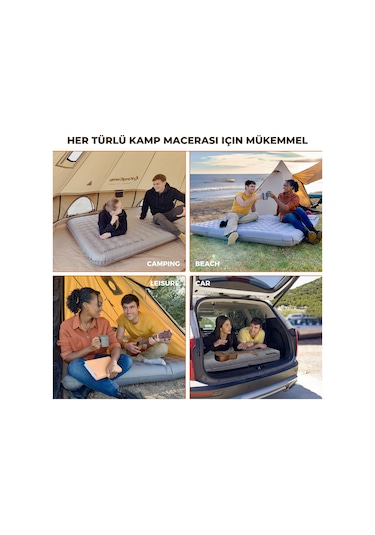 Kingcamp King Airbed Double Çift Kişilik Şişme Yatak Gri