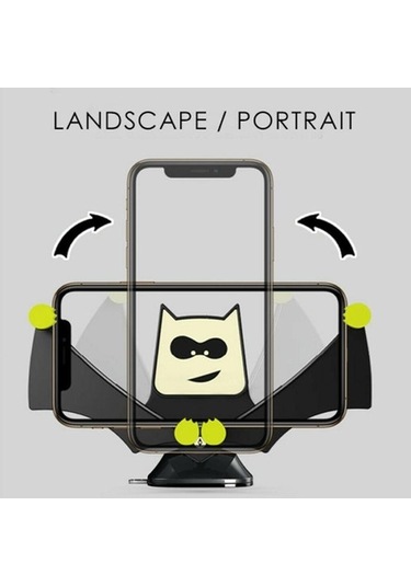 Luckysouk Betty Becky Araba Hava Firar Telefon Tutucu Montaj Klipsi Yarasa Telefon Için Güvenli Kavrama Siyah Havalandırma Yok Arb5q7