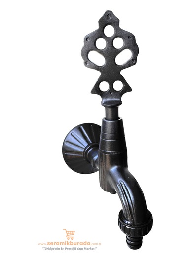 İkili Osmanlı Musluğu Rakorlu Siyah Siyah