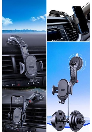 Telefon Tutucu Araç İçi Torpido Üstü Güçlü Vantuzlu Tutucu