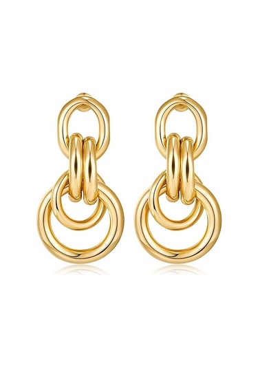 Chavin Gold Bijuteri Retro Tarz Bayan Halka Küpe Ev20sr Gold