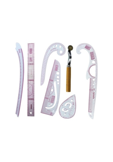 Electric Suntek 6 Cetveli Dikiş Cetveli Seti, Dayanıklı Terzi Araçları, Giysi Tasarım Cetveli