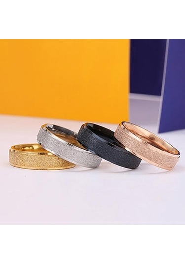 Altın Erkek Kadın Düğün Paslanmaz Band Yüzük Mat Çelik Yüzük Takı Çift Hediye Us 9 Altın