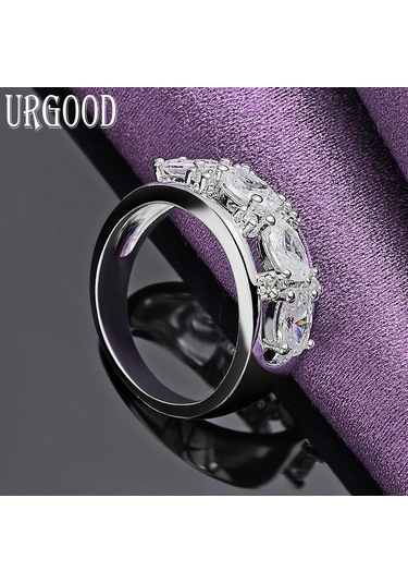 925 Ayar Gümüş Aaa Zirkon Yüzük Hediye Romantik Takı