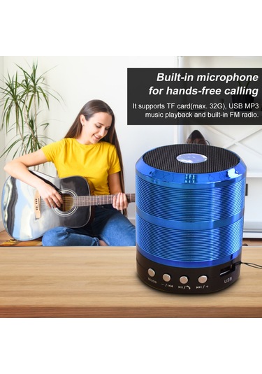 Kosona Metal Hoparlör, Kablosuz Bluetooth, Tf Kart/usb Desteği, 3w Güçlü Ses, Alüminyum Gövde, Altın Renk