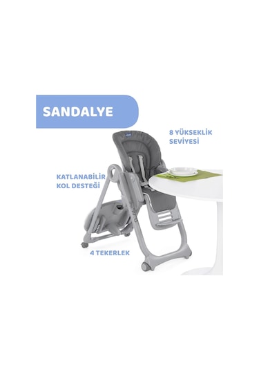 Chicco Polly Magic Relax Mama Sandalyesi Grey Melange