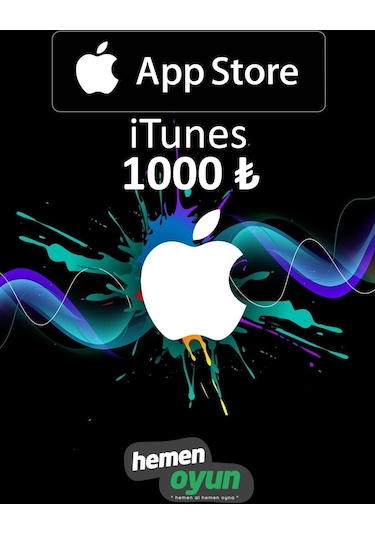 Hemenoyun Apple App Store Itunes 1000 Tl Hediye Kartı Bakiye Kodu Ios