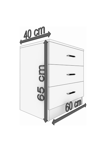 Abete-2 Kapılı Dolap +komodin 1 Çekmeçeli +şifoniyer 3çekmeceli