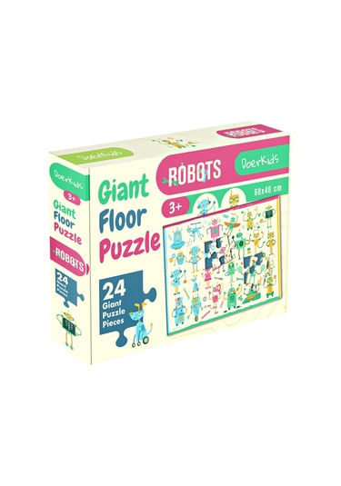 Doerkids Baby Puzzle Dev Robotlar Puzzle Jumbo Yer Puzzle Robots 24 Parça