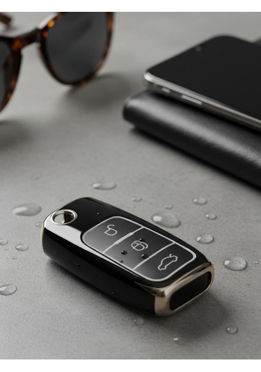 Ford Focus Mk2 Fiesta C-max Courier Mondeo Courier Ecosport B-max 3 Buton Nano Anahtar Kılıfı Siyah