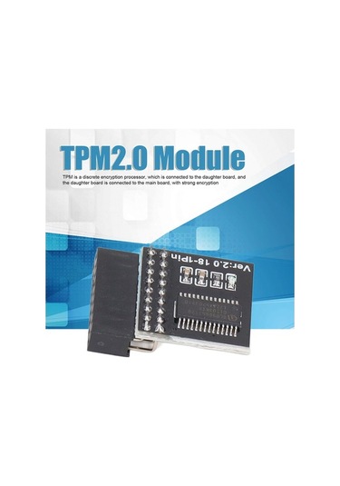 Pazly Asrock Anakart Uyumlu 18pin Lpc Tpm2.0 Güvenlik Modülü - Windows 11 Testli, Güvenli Şifreleme Siyah