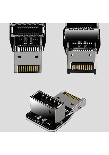 Fosenze Type-e Arayüzlü 90 Derece Döndürme Dirseği, Usb 3.1 10gbps Hızlı Veri Transferi, Bilgisayar Ana Kartı İçin, B Tipi Boyut, Sinyal Kaybı Olmadan, Kompakt Tasarım