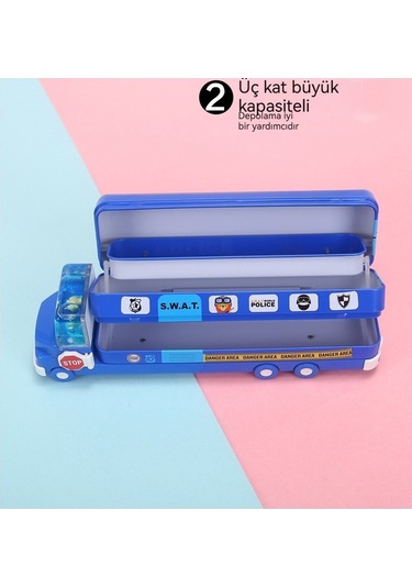 İlkokul Çocukları İçin Pratik Ve Dayanıklı Çok Amaçlı Yaratıcı Tasarım Metal Okul Kalem Kutusu Pembe