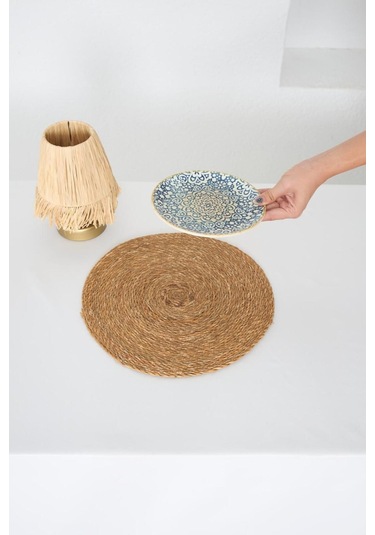 Kahverengi Jüt Hasır Amerikan Servis 2'li Supla Kahverengi