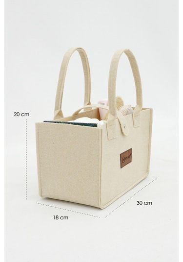 Mordesign Taşınabilir Keçe Çanta Yenidoğan Alt Açma, Kadın Çantası, Ev ve Seyahat Düzenleyici Organizer Bej