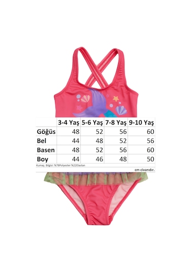 Uv Korumalı Askılı Elbise Mayo Kız Çocuk Yüzücü Mayo 5217 Fuşya Fuşya01 Fuşya