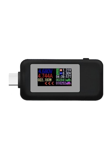 Butuglobal Kws-1902c Renk Tipi C Usb Akım Gerilim Monitör Güç Ölçer Siyah