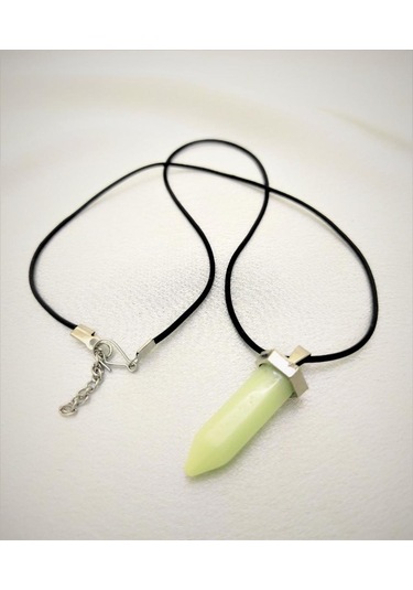 KARANLIKTA PARLAYAN DERİ İP KOLYE-KOL125 Çok Renkli