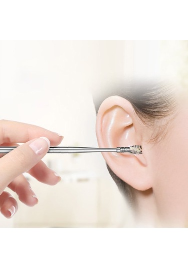 Profesyonel Paslanmaz Çelik Kaşık Kulak Temizleyici Set 9 Adet