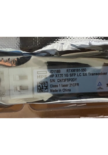 Hpe X120 1G Sfp Lc Sx Transceiver Jd118B