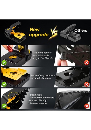 Sones 4 Adet / Kutu Plastik Fare Kapanı Tekrar Kullanılabilir Anında Öldürme Tuzakları Fare Sıçan İçin, Boyut: Küçük