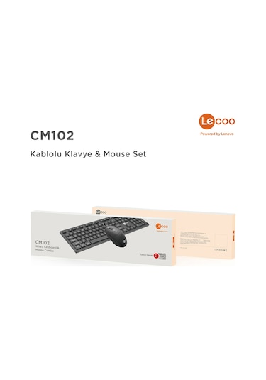Lecoo CM102 USB Kablolu Türkçe Q Klavye & Mouse Set