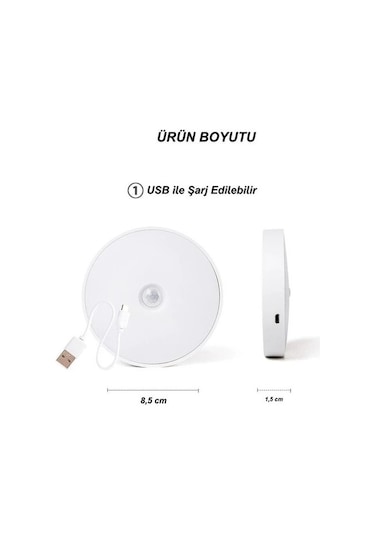 Şarjlı Sensörlü Gece Led Lambası Egonex Açık Lacivert