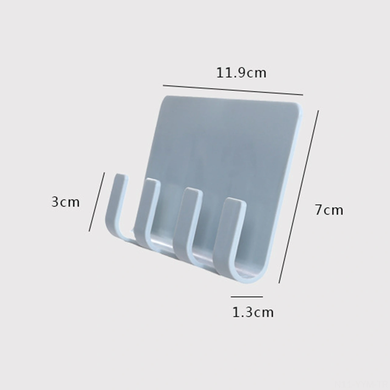 Geeksen Duvar Üstü Şarjlı Telefon Tutucu - Deliksiz Yapıştırmalı 4 Kanca Ahşap Organizer - Beyaz Abs Malzeme Ev Ofis Kullanıma Uygun