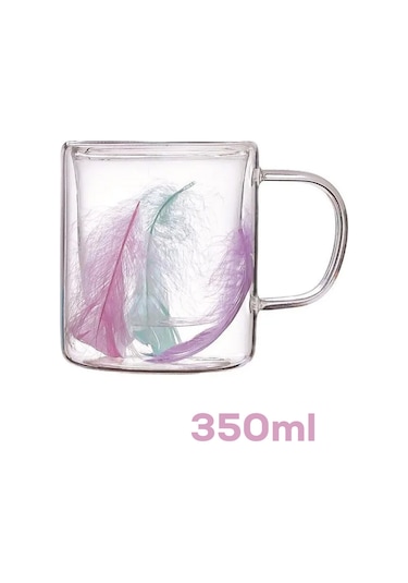 Perotti 16792 Double Feather Çift Cidarlı Kupa 2 Adet 300 Ml Şeffaf