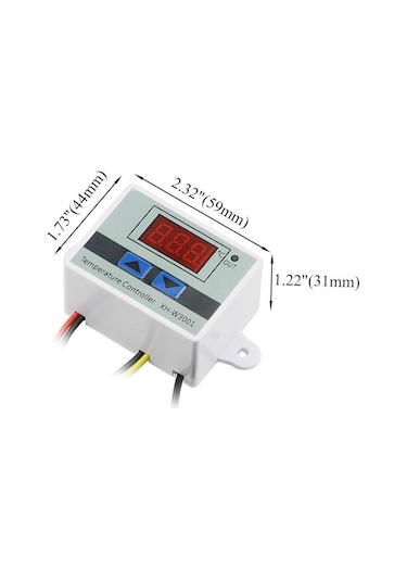 Konesam Dijital Mikrobilgisayarlı Sıcaklık Kontrol Cihazı - Led Ekranlı, Isıtma/soğutma Modlu, Suya Dayanıklı Sensörlü Xh-w3001
