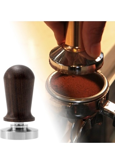 Maoyaya Suntek Kalibre Ed. Espresso Tamper, Paslanmaz Çelik, 51mm, Koyu Kahverengi Küçük Boy 51 Mm Koyu Kahve