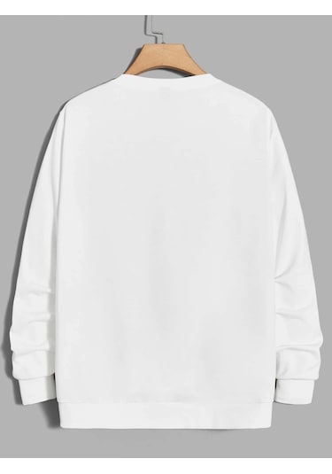 Adrift Coko Serisi Manfinity Homme Letter Graphic Pullover Beyaz