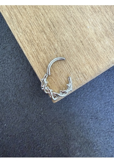 316 L Cerrahi Çelik Sarmaşık Model Halka Piercing Gümüş
