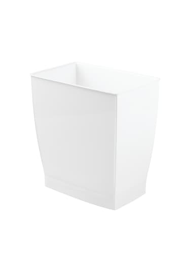 White - Mono Wastebasket Trash Can - Rectangular, White Siyah