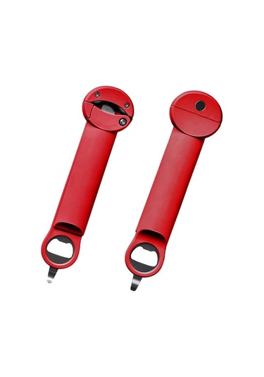 Kırmızı Çok Fonksiyonlu Şişe Açacağı Paslanmaz Çelik Kapak Açacağı Çapı 2.5-9.5 Cm Ayarlanabilir Winebeer Konserve Açacağı Mutfak Aletleri Kırmızı