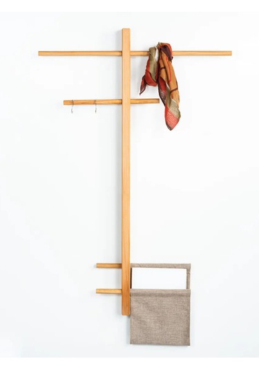 İskandinav Tarzı Duvar Organizeri - Ahşap Askılık