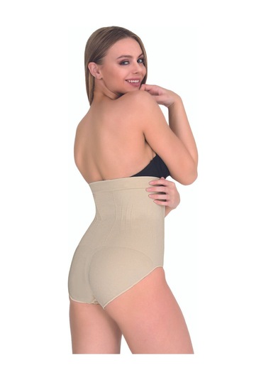 Kadın Ten Rengi Agraflı Yüksel Bel Slip Korse Siyah