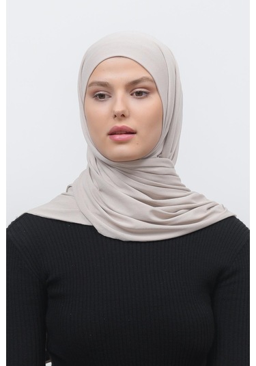 Penye Şal Düz Açık Krem