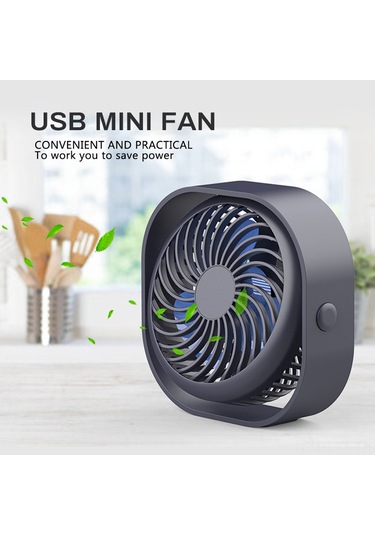 Youtek Usb Şarjlı Taşınabilir Masaüstü Fan - 3 Hız Ayarı, Sessiz Çalışma, Dahili Li-poly Batarya, Mavi